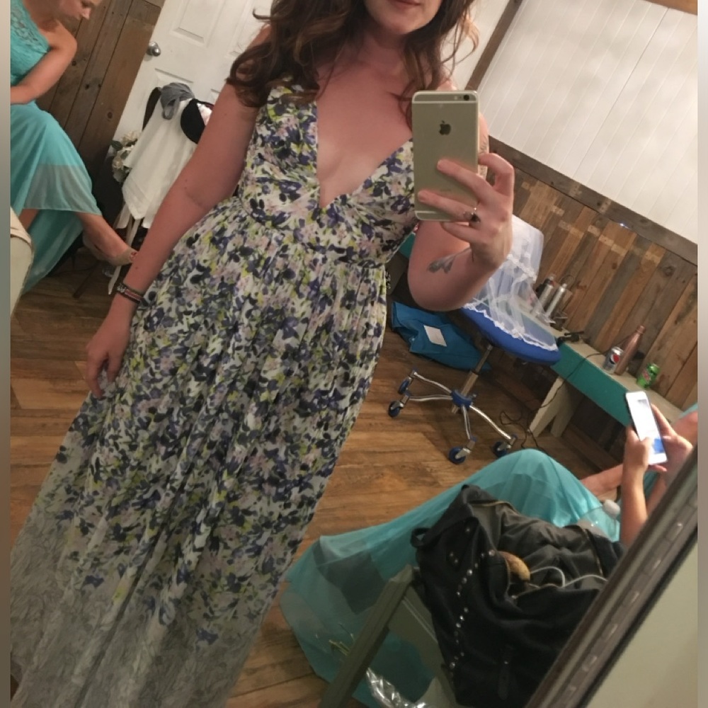 Plunge Floral Maxi Dress